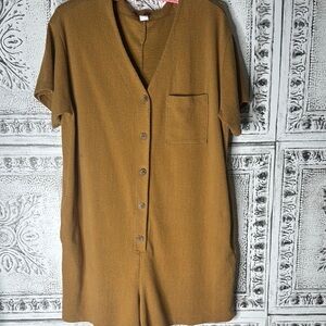 Mustard Button-Up Romper